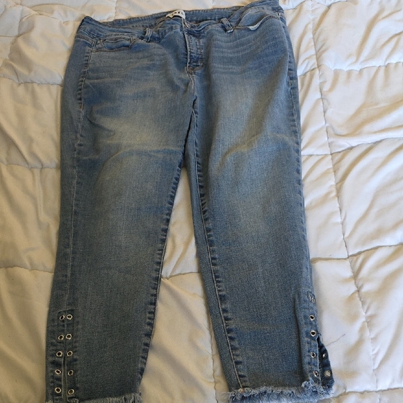 rebels Denim - Rebel Wilson Angels "The Dazzler" Ankle Cropped Jeans with Frayed Hem Size 16W